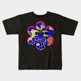 Traditional Japanese Sakura Aesthetic Flowers Kanji 398 Kids T-Shirt